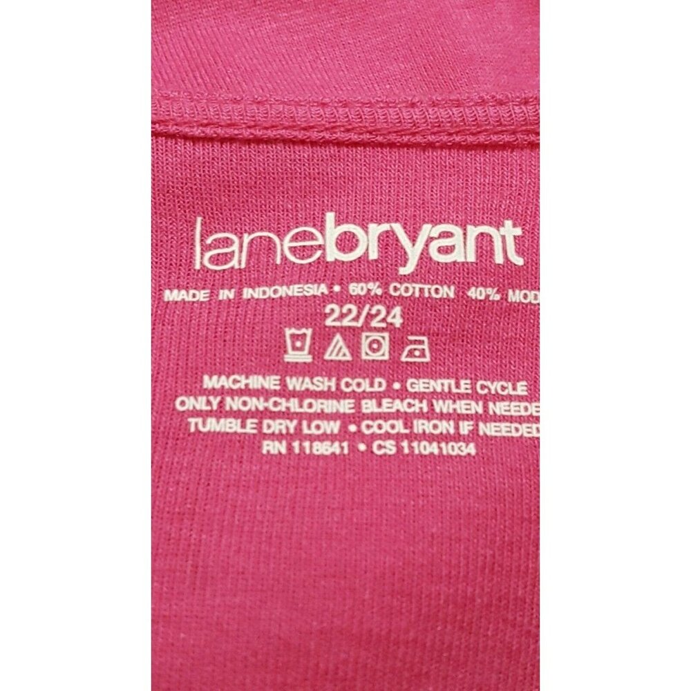 Lane Bryant Top Size 22/24 Pink Cowl Neck Short Sleeve Tab Sleeve T-shirt NEW - Picture 5 of 8
